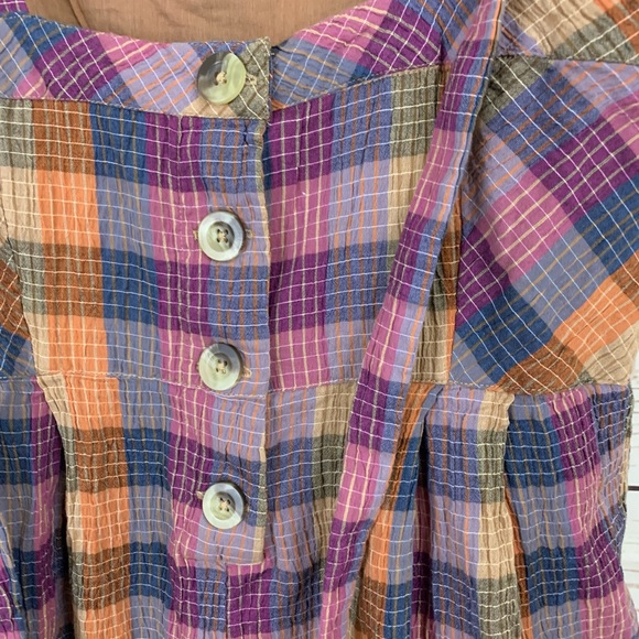 NWT Free People Overall Romper Plaid Wide Leg Crop - Picture 6 of 8